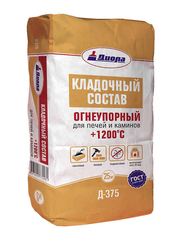Кладочн. состав д/печей и кам. Д-375 "+1200С" 5кг
