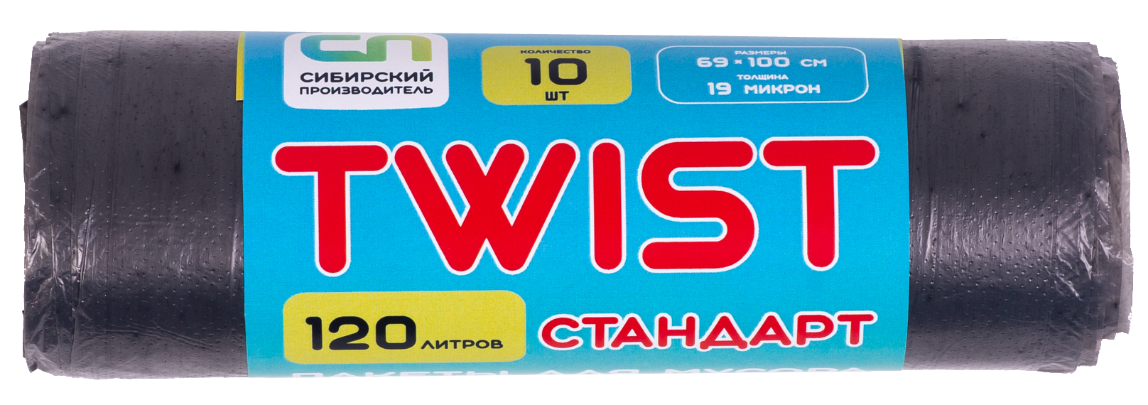 Мешок для мусора «Стандарт» 120 л  ПВД (10 шт.в рул., 50рул/упак)