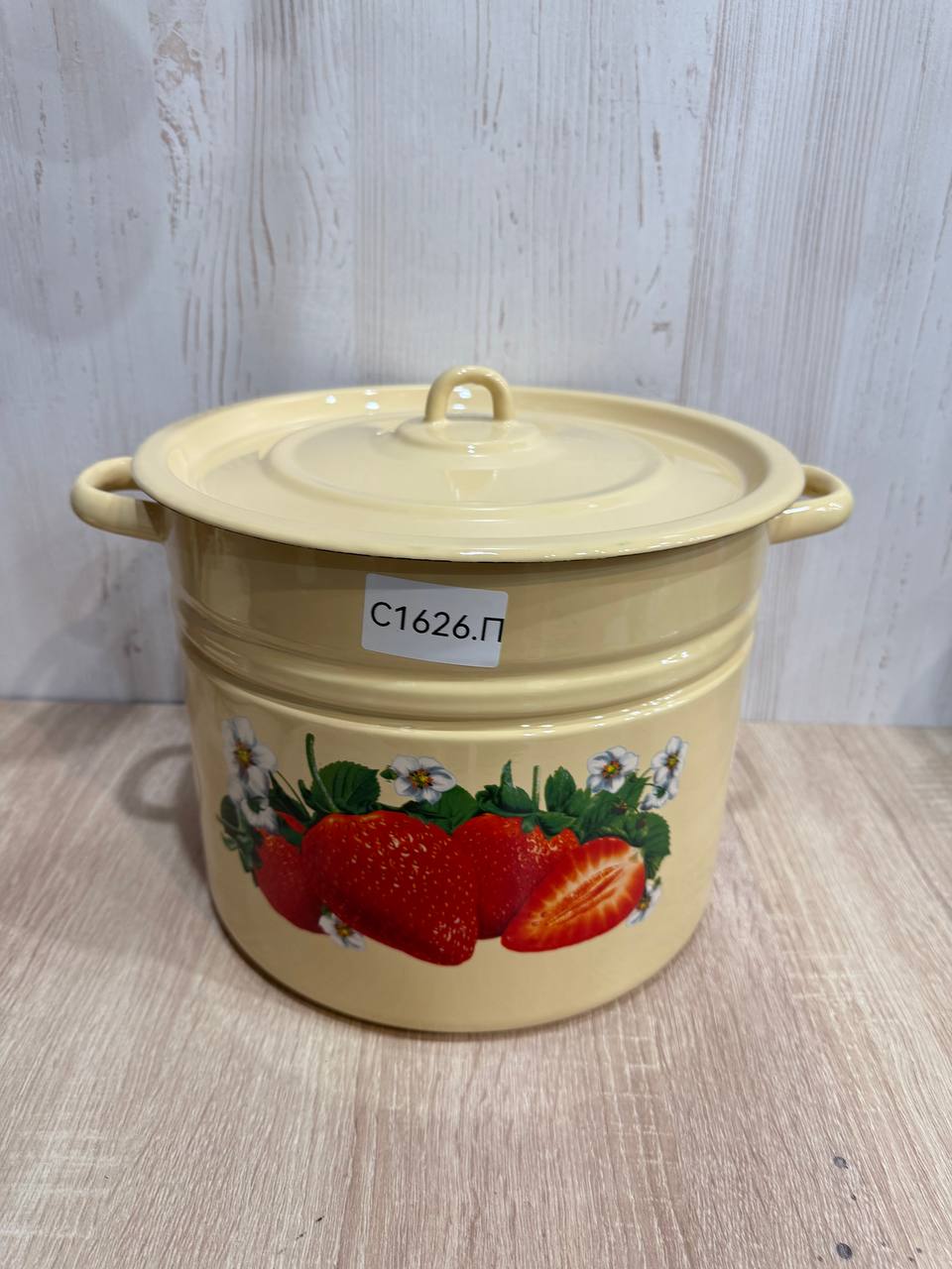 Кастрюля 14,0л цил палевая с рис