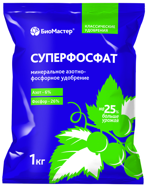 Суперфосфат, 1 кг - БиоМастер, минеральное удобрение