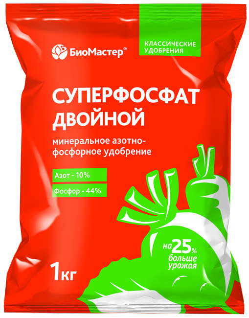 Суперфосфат двойной, 1кг - БиоМастер, минеральное удобрение