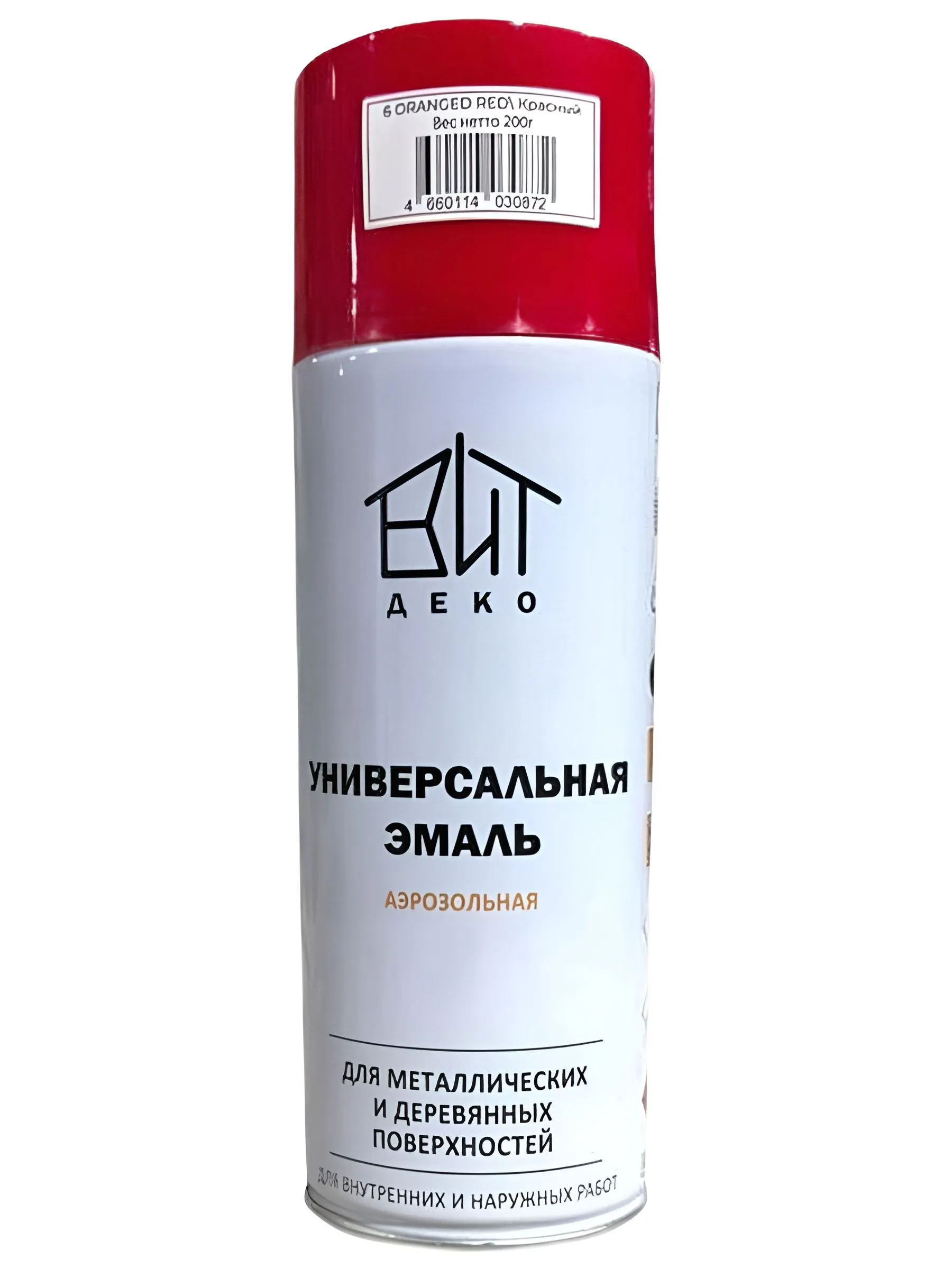 Эмаль аэрозольная  универсальная Красный 520мл ВИТ ДЕКО уп/12шт